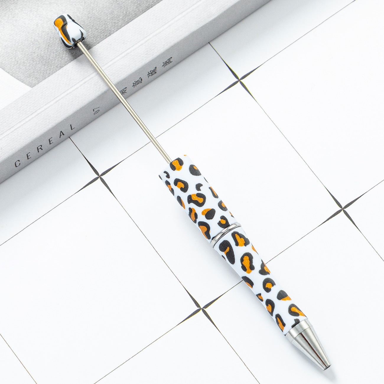 Wholesale Beadable Pens Cow Print Leopard Print Christmas Plastic Pen DIY for Beaded